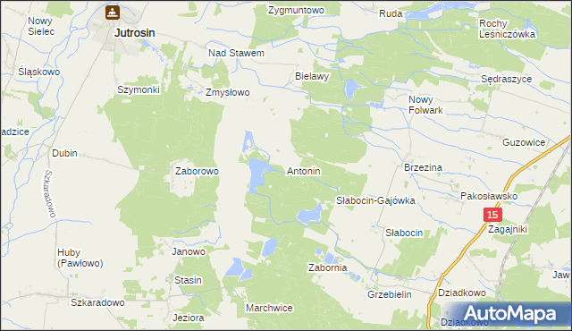 mapa Antonin gmina Cieszków, Antonin gmina Cieszków na mapie Targeo