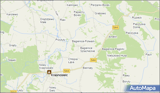 mapa Bagienice Szlacheckie, Bagienice Szlacheckie na mapie Targeo