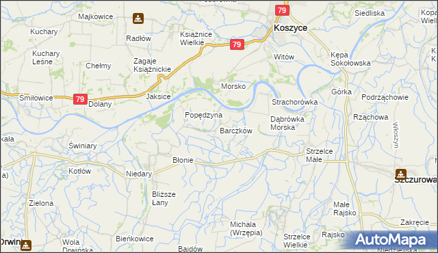 mapa Barczków, Barczków na mapie Targeo