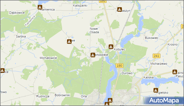 mapa Bartodzieje gmina Wągrowiec, Bartodzieje gmina Wągrowiec na mapie Targeo