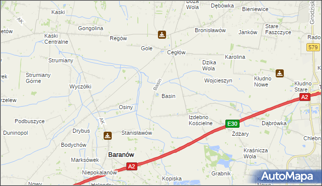 mapa Basin gmina Baranów, Basin gmina Baranów na mapie Targeo