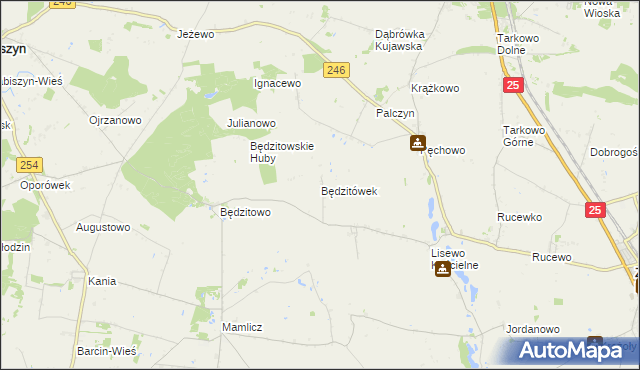 mapa Będzitówek, Będzitówek na mapie Targeo