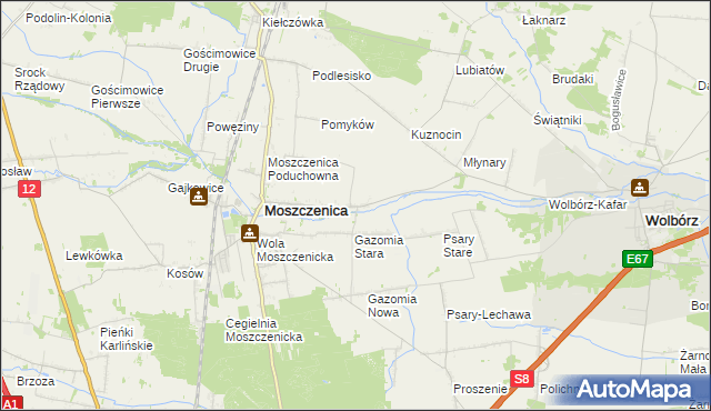 mapa Białkowice, Białkowice na mapie Targeo