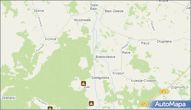 mapa Białobrzeskie, Białobrzeskie na mapie Targeo