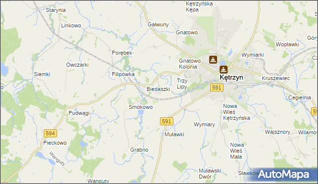 mapa Biedaszki Małe, Biedaszki Małe na mapie Targeo