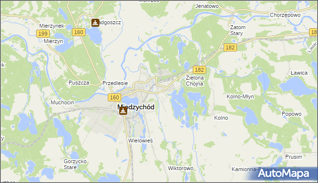 mapa Bielsko gmina Międzychód, Bielsko gmina Międzychód na mapie Targeo