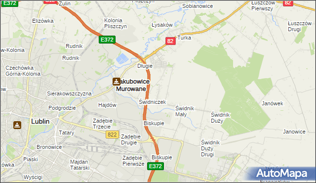 mapa Biskupie-Kolonia gmina Wólka, Biskupie-Kolonia gmina Wólka na mapie Targeo