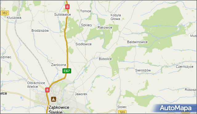 mapa Bobolice gmina Ząbkowice Śląskie, Bobolice gmina Ząbkowice Śląskie na mapie Targeo