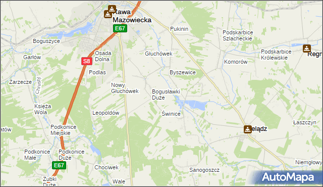 mapa Bogusławki Małe, Bogusławki Małe na mapie Targeo