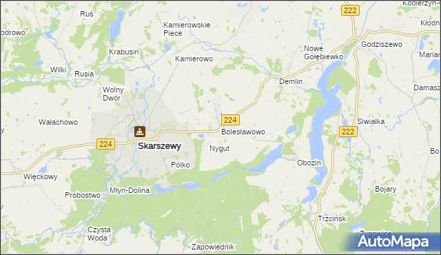 mapa Bolesławowo gmina Skarszewy, Bolesławowo gmina Skarszewy na mapie Targeo