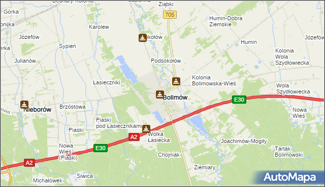 mapa Bolimów, Bolimów na mapie Targeo