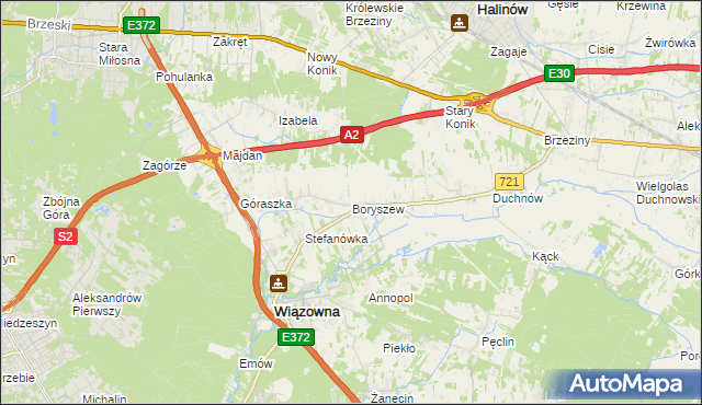 mapa Boryszew, Boryszew na mapie Targeo