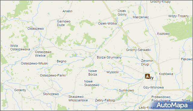 mapa Borza-Strumiany, Borza-Strumiany na mapie Targeo