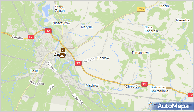 mapa Bożnów, Bożnów na mapie Targeo