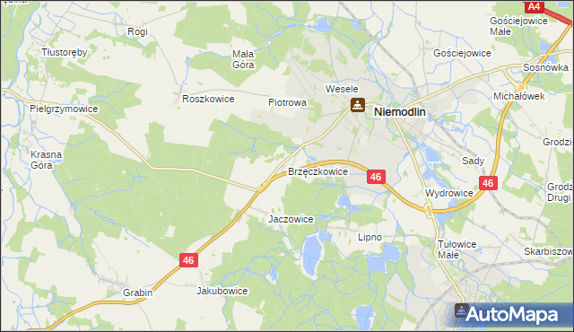 mapa Brzęczkowice, Brzęczkowice na mapie Targeo