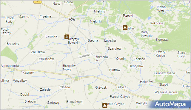 mapa Brzozów A, Brzozów A na mapie Targeo