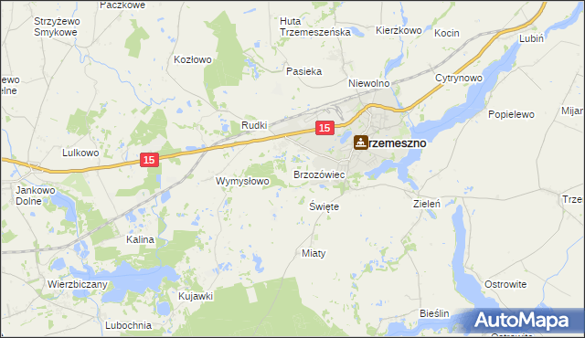 mapa Brzozówiec, Brzozówiec na mapie Targeo