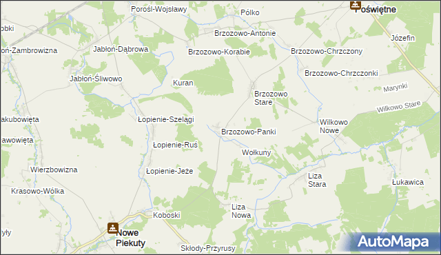 mapa Brzozowo-Panki, Brzozowo-Panki na mapie Targeo