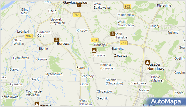 mapa Brzyście gmina Gawłuszowice, Brzyście gmina Gawłuszowice na mapie Targeo