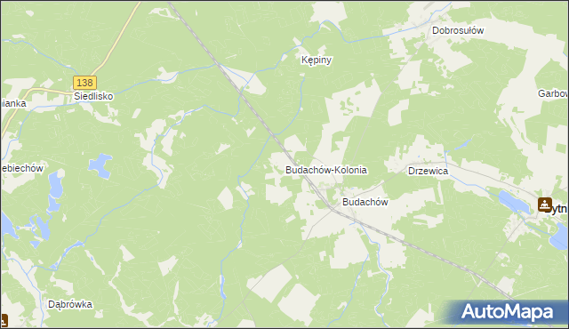 mapa Budachów-Kolonia, Budachów-Kolonia na mapie Targeo
