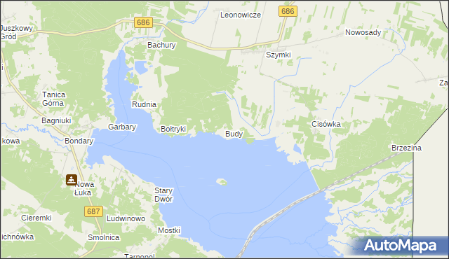 mapa Budy gmina Michałowo, Budy gmina Michałowo na mapie Targeo