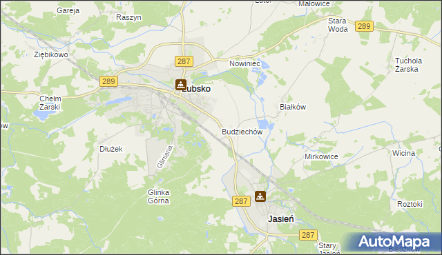 mapa Budziechów, Budziechów na mapie Targeo