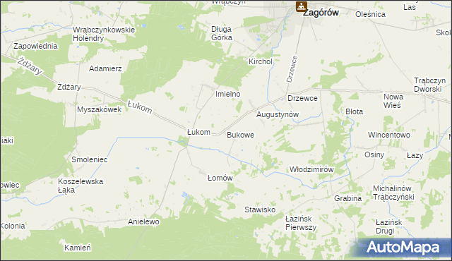 mapa Bukowe, Bukowe na mapie Targeo