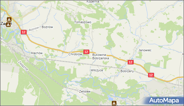 mapa Bukowina Bobrzańska, Bukowina Bobrzańska na mapie Targeo