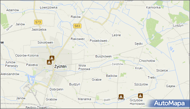 mapa Buszkówek, Buszkówek na mapie Targeo