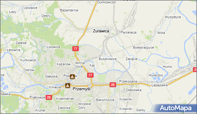 mapa Buszkowice gmina Żurawica, Buszkowice gmina Żurawica na mapie Targeo