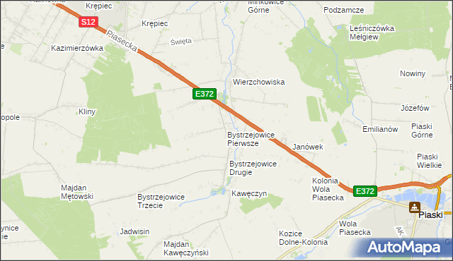 mapa Bystrzejowice Pierwsze, Bystrzejowice Pierwsze na mapie Targeo