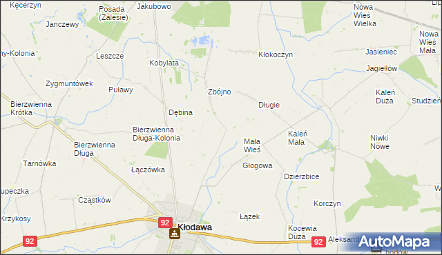 mapa Cegielnia gmina Kłodawa, Cegielnia gmina Kłodawa na mapie Targeo