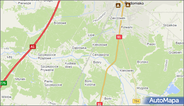 mapa Cerkawizna, Cerkawizna na mapie Targeo