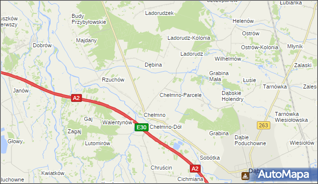 mapa Chełmno-Parcele, Chełmno-Parcele na mapie Targeo