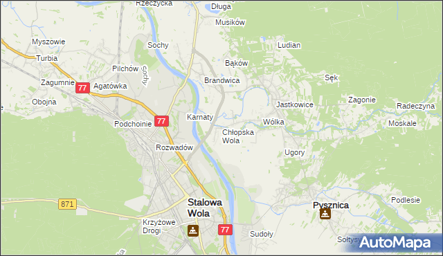 mapa Chłopska Wola, Chłopska Wola na mapie Targeo