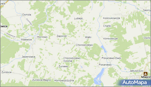 mapa Choroszczewo, Choroszczewo na mapie Targeo