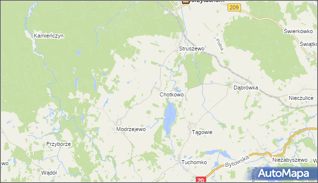 mapa Chotkowo, Chotkowo na mapie Targeo