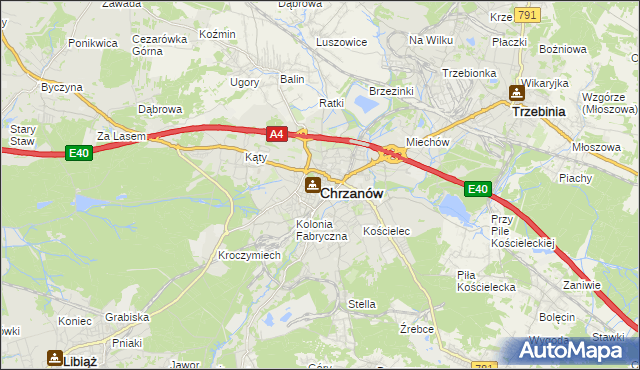 mapa Chrzanów, Chrzanów na mapie Targeo