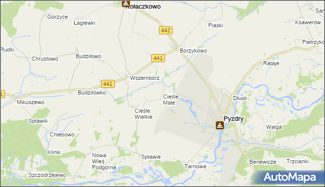 mapa Cieśle Małe, Cieśle Małe na mapie Targeo