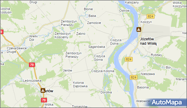 mapa Ciszyca Górna, Ciszyca Górna na mapie Targeo