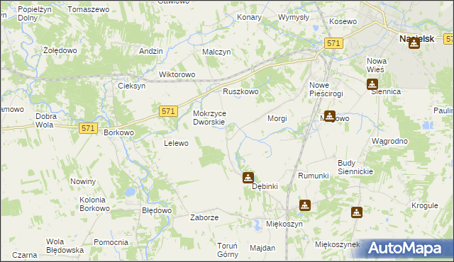 mapa Czajki gmina Nasielsk, Czajki gmina Nasielsk na mapie Targeo