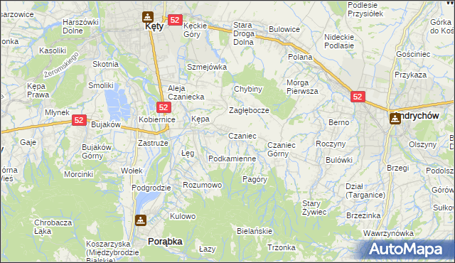 mapa Czaniec, Czaniec na mapie Targeo