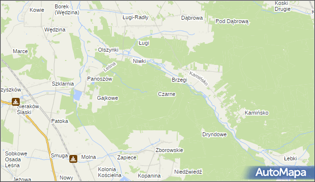 mapa Czarne gmina Ciasna, Czarne gmina Ciasna na mapie Targeo