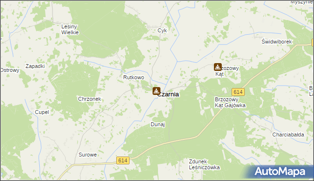 mapa Czarnia powiat ostrołęcki, Czarnia powiat ostrołęcki na mapie Targeo