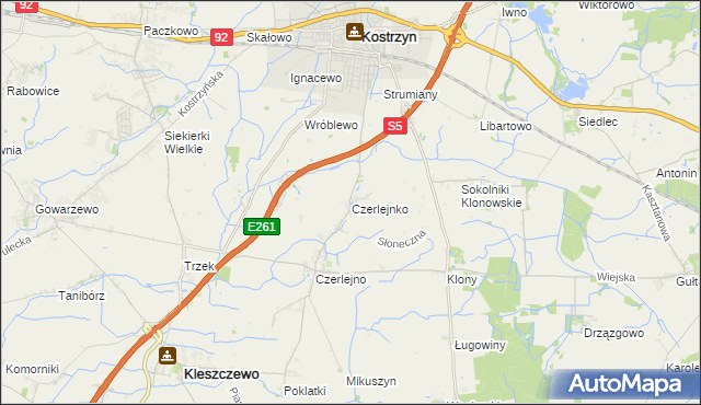 mapa Czerlejnko, Czerlejnko na mapie Targeo