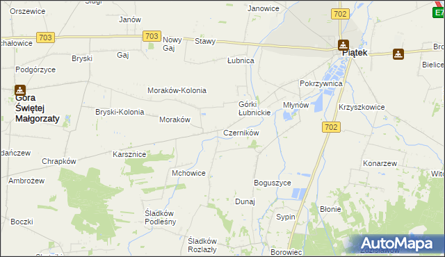 mapa Czerników gmina Piątek, Czerników gmina Piątek na mapie Targeo