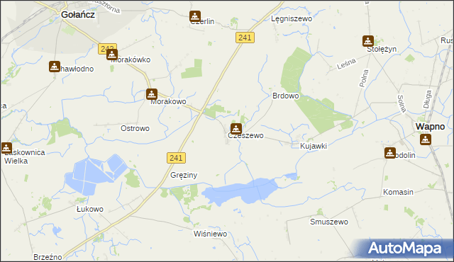 mapa Czeszewo gmina Gołańcz, Czeszewo gmina Gołańcz na mapie Targeo