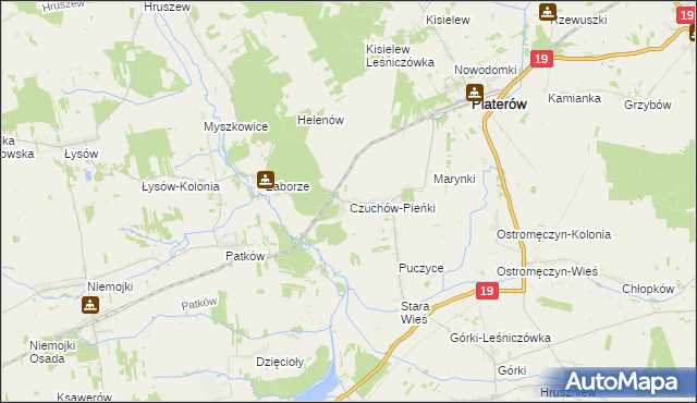 mapa Czuchów-Pieńki, Czuchów-Pieńki na mapie Targeo