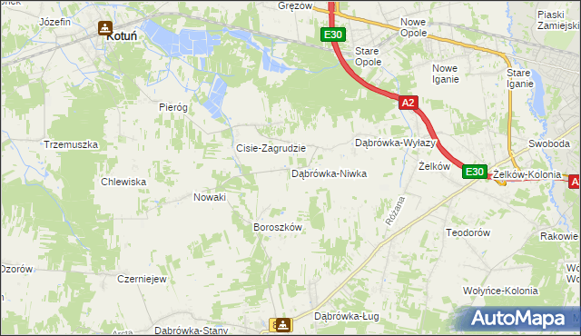 mapa Dąbrówka-Niwka, Dąbrówka-Niwka na mapie Targeo