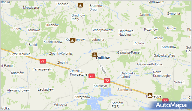 mapa Dalików, Dalików na mapie Targeo